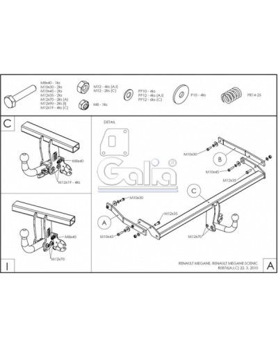 Фаркоп "Galia" Renault Grand Scenic (з 2009--)