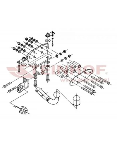 Фаркоп Toyota Land Cruiser 200 (2008-2024) Steinhof. Польща. Зйомний на болтах.