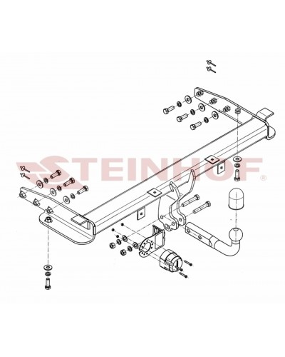 Фаркоп Jeep Grand Cherokee WK2 (2011-2021) Steinhof. Польща. Зйомний на болтах.