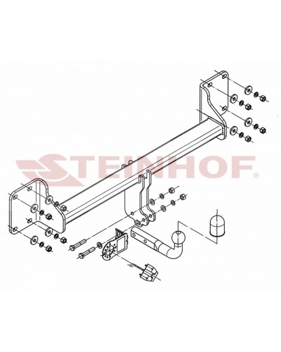 Фаркоп BMW X5 E70 (2007-2013) Steinhof. Польша. Сьемный на болтах.