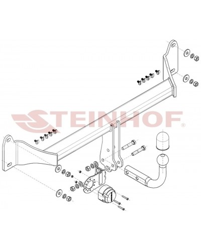 Фаркоп BMW X2 F39 (2018-2023) Steinhof. Польща. Зйомний на болтах.