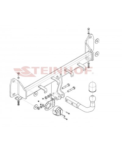 Фаркоп BMW X3 F25 (2010-2017) Steinhof. Польща. Зйомний на болтах.