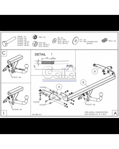 Фаркоп "Galia" CHEVROLET Tracker (з 2013--) автомат