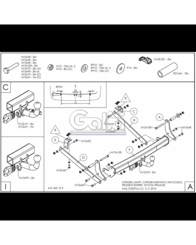 Фаркоп "Galia" CITROEN Jumpy (c 2007--)