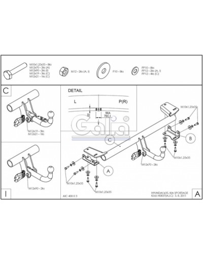 Фаркоп "Galia" HYUNDAI ix35 (з 2010--)
