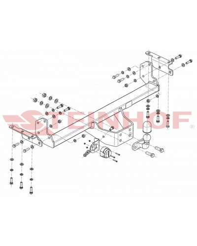 Фаркоп Nissan Navara D23 (2015-2025) Steinhof. Польща. Зйомний на болтах.
