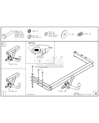 Фаркоп "Galia" AUDI Q5 (з 2008-) автомат