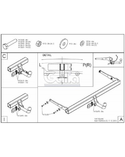Фаркоп "Galia" AUDI Q3 (з 2011--)