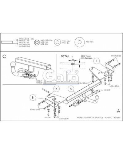 Фаркоп "Galia" Kia Sorento (2013-2019)