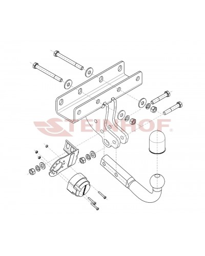 Фаркоп Jeep Wrangler (2017-2025) Steinhof. Польща. Зйомний на болтах.