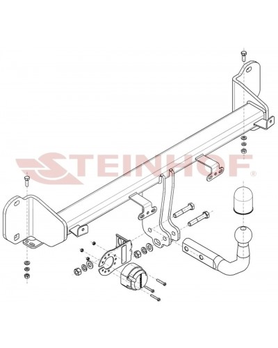 Фаркоп BMW 3 Seria (2018-2024) Steinhof. Польща. Зйомний на болтах.